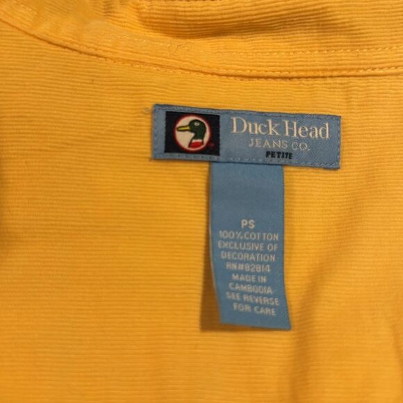 Duck Head Jeans Co. yellow corduroy shirt Size PS - Picture 6 of 6